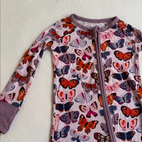 Little Sleepies Butterfly Kisses Bamboo Footie Pajama 12-18 Months - Picture 3 of 5
